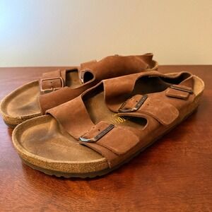 Birkenstock Milano Brown Leather Sandals Size 42 EU / Men's 9 Women's 11